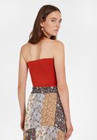 Bayan Kiremit Straplez Crop Top