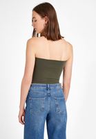 Bayan Yeşil Straplez Crop Top