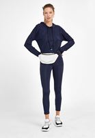 Bayan Lacivert Uzun Kollu Crop Sweatshirt