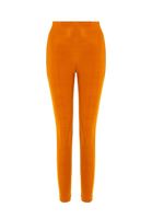 Women Orange High Rise Shiny Leggings