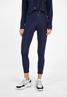 Women Navy High Rise Shiny Leggings