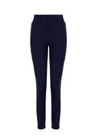 Women Navy High Rise Shiny Leggings