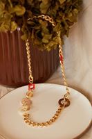 Women Gold Multibead Chain Necklace
