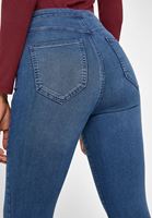 Bayan Mavi Ultra Yüksek Bel Denim Pantolon