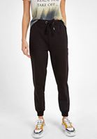 Bayan Siyah Orta Bel Jogger Pantolon