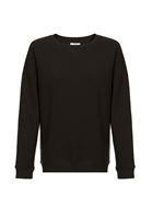 Bayan Siyah Sıfır Yaka Uzun Kollu Sweatshirt
