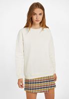Bayan Krem Sıfır Yaka Uzun Kollu Sweatshirt