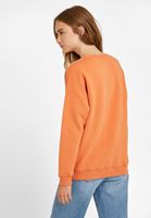 Bayan Turuncu Sıfır Yaka Uzun Kollu Sweatshirt