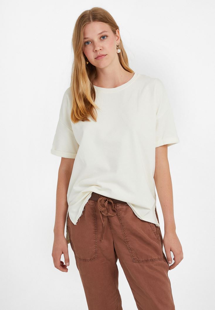 Women Cream Oversize T-Shirt