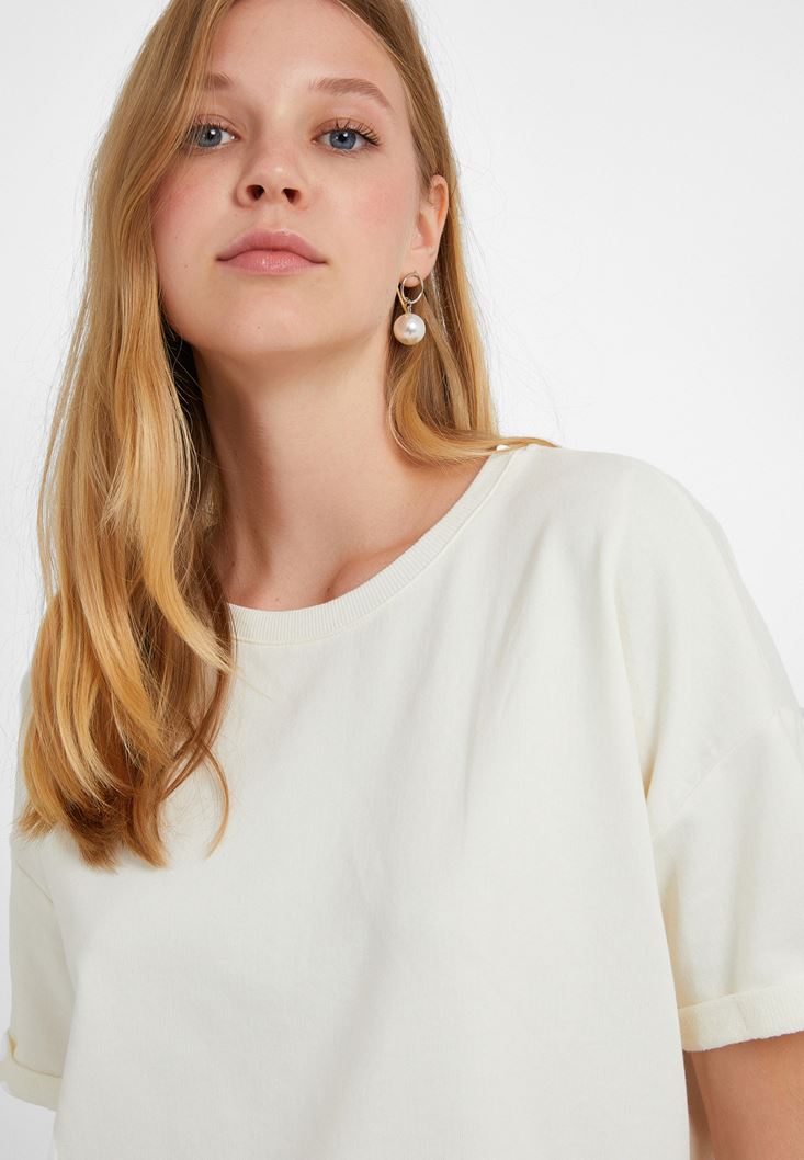 Women Cream Oversize T-Shirt