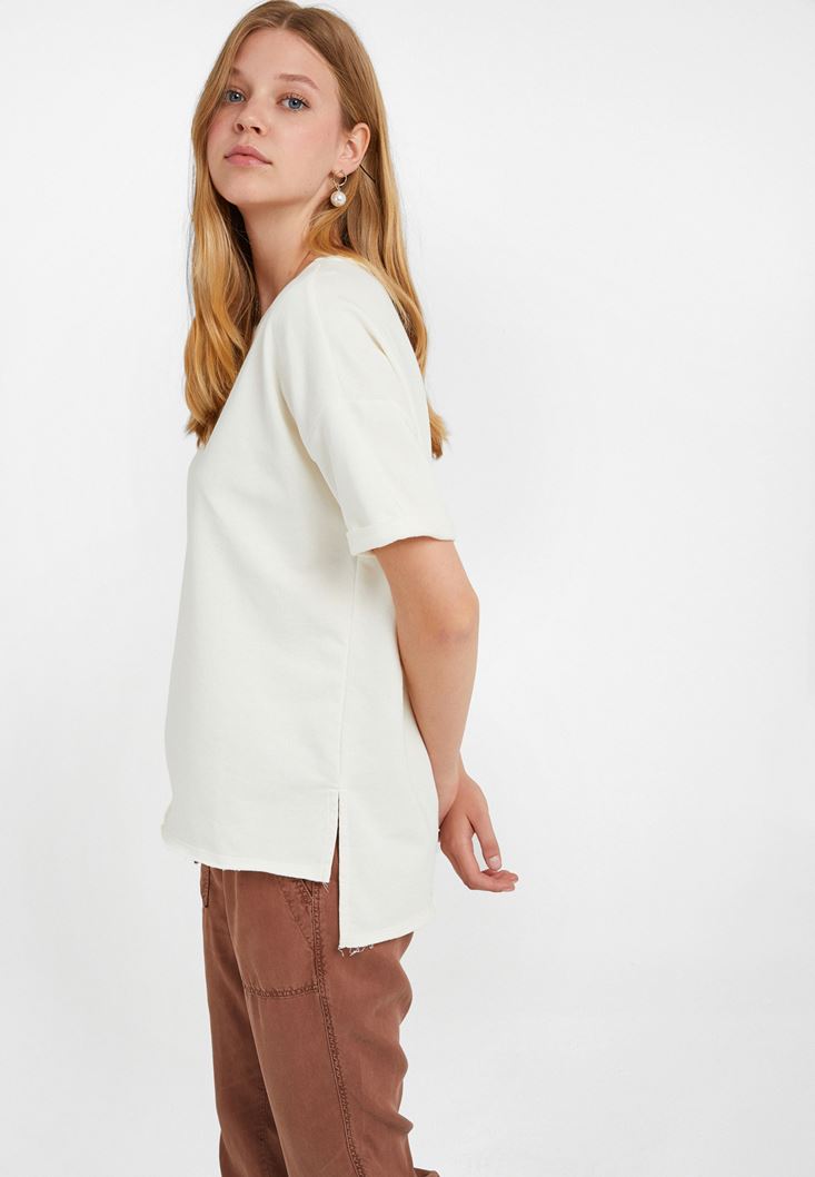 Women Cream Oversize T-Shirt