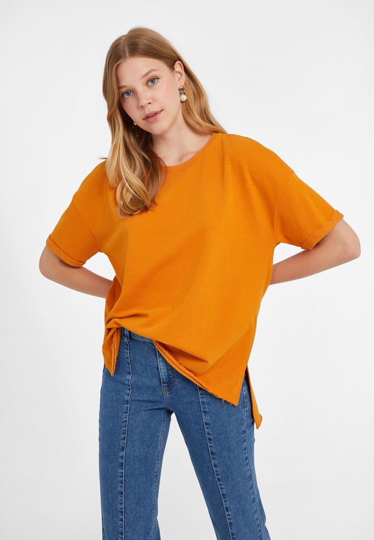 Women Orange Oversize T-Shirt