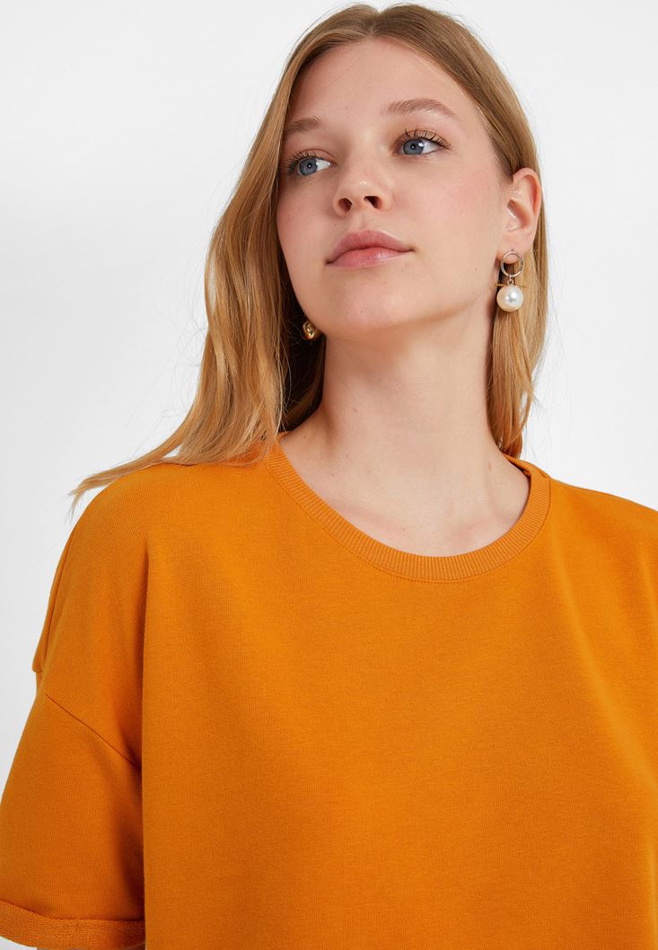 Women Orange Oversize T-Shirt