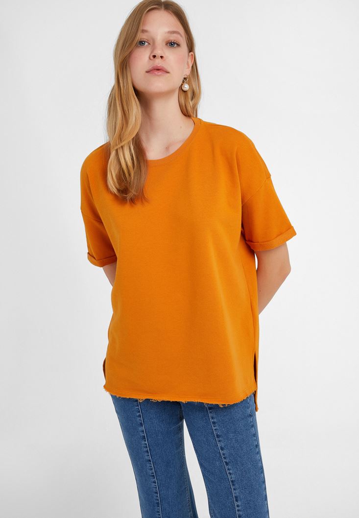 Women Orange Oversize T-Shirt