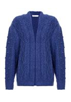 Bayan Lacivert Oversize Triko Hırka