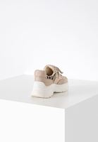 Bayan Krem Kalın Tabanlı Desenli Sneaker