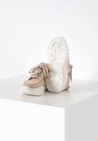 Bayan Krem Kalın Tabanlı Desenli Sneaker