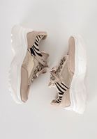 Bayan Krem Kalın Tabanlı Desenli Sneaker