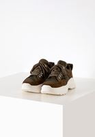 Bayan Yeşil Kalın Tabanlı Desenli Sneaker