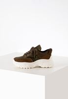 Bayan Yeşil Kalın Tabanlı Desenli Sneaker