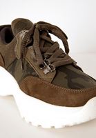 Bayan Yeşil Kalın Tabanlı Desenli Sneaker