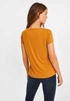 Women Orange V-Neck Soft Touch T-Shirt