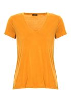 Women Orange V-Neck Soft Touch T-Shirt