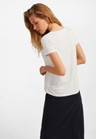 Women Cream V-Neck Soft Touch T-Shirt