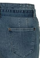 Bayan Lacivert Kemerli Yüksek Bel Denim Pantolon
