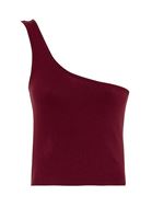 Bayan Bordo Tek Omuz Crop Top