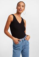 Women Black V-Neck Top