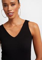 Women Black V-Neck Top