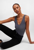 Women Grey V-Neck Top