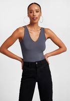 Women Grey V-Neck Top