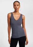 Women Grey V-Neck Top