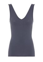 Women Grey V-Neck Top