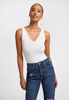 Women Cream V-Neck Top