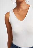 Women Cream V-Neck Top