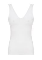 Women Cream V-Neck Top