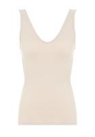 Women Cream V-Neck Top