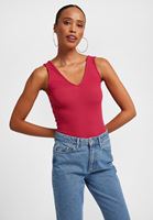 Women Pink V-Neck Top
