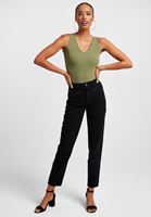 Women Green V-Neck Top