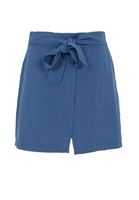 Women Navy Belted Envelop Shorts