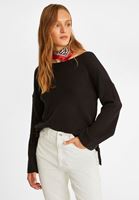 Women Black Pullover with Knot Details
