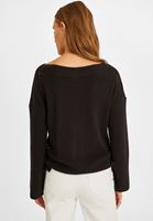 Women Black Pullover with Knot Details