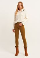 Bayan Yeşil Orta Bel Skinny Pantolon