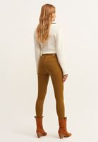 Bayan Yeşil Orta Bel Skinny Pantolon