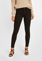 Bayan Siyah Orta Bel Skinny Pantolon
