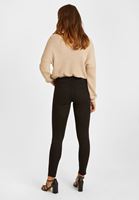 Bayan Siyah Orta Bel Skinny Pantolon