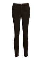 Bayan Siyah Orta Bel Skinny Pantolon